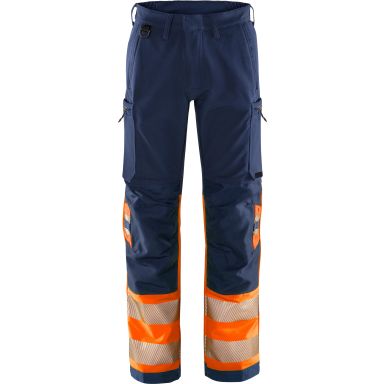 Fristads 2647 GSTP Työhousut huomioväri, oranssi/laivastonsininen