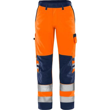 Fristads 2642 GPLU Työhousut neonoranssi/laivastonsininen