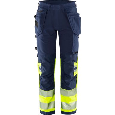 Fristads 2643 GSTP Arbeidsbukse marineblå/gul