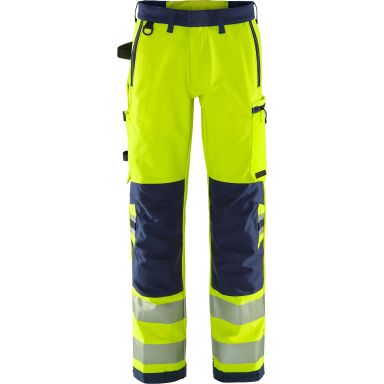 Fristads 2645 GSTP Työhousut huomioväri ja heijastinosat, neonkeltainen/tummansininen