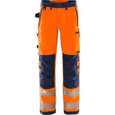 Fristads 2645 GSTP Arbetsbyxa varsel, orange/marinblå