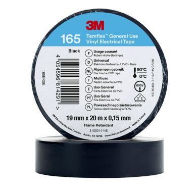 3M Temflex 165 Temflex™ -vinyylisähköteippi 20 m x 19 mm