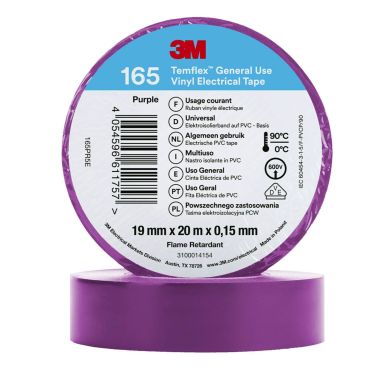 3M Temflex 165 Temflex™ -vinyylisähköteippi 20 m x 19 mm