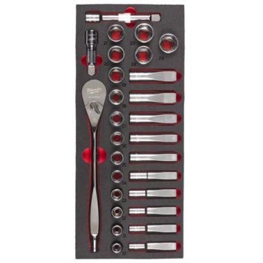 Milwaukee 4932479826 Steel Storage Pipenøkkelsett 28 deler, 1/2"