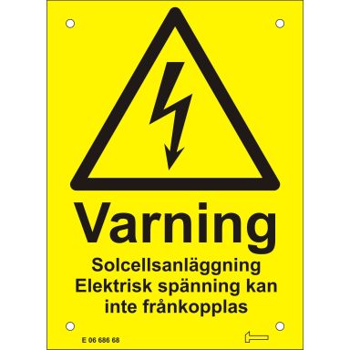 Hammarprodukter V0105146 Skylt för solcellsanläggning