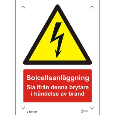 Hammarprodukter V0105122 Skylt för solcellsanläggning
