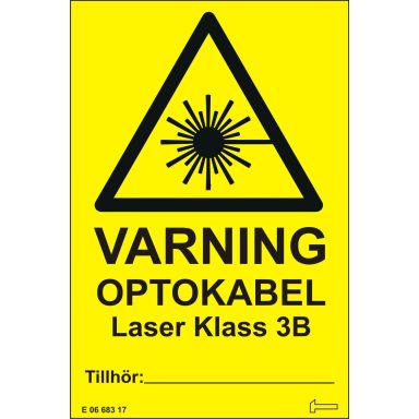Hammarprodukter HVO075 Decal Optokabel advarsel