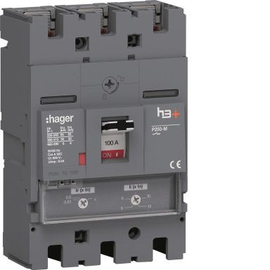 Hager HMT100DR Effektbrytare H3+T/M, 50kA