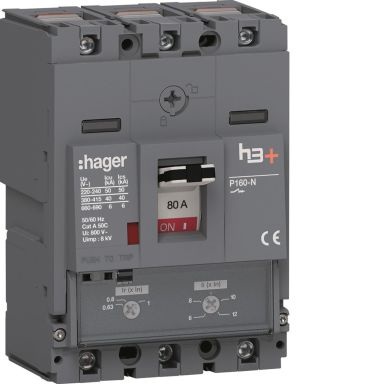 Hager HNS080DC Effektbrytare H3+, 40kA