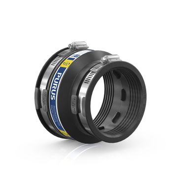 Purus Flexi 3032531 Gumminippel Sort, med slangeklemmer