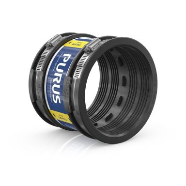 Purus 3032539 Gumminippel svart, med slangklämmor