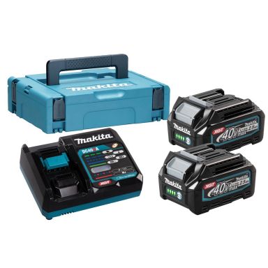 Makita 191J81-6 Akkupaketti 2 x 40 V 2,5 Ah + XGT -laturi
