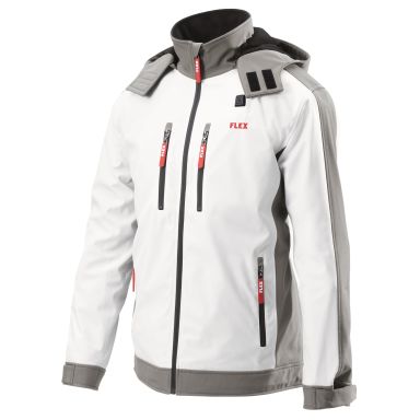 Flex TJH Lämpötakki valkoinen, softshell, ilman akkua ja laturia