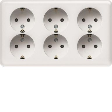 Berker 471060 Stikkontakt 6-veis, jordet