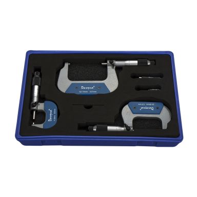 Dasqua 495168 Mikrometer 3 dele, 0-75 mm, udvendig