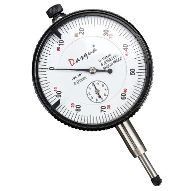 Dasqua 509524 Indikatorklokke 0-10 mm, støtsikker