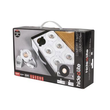 Hide-a-Lite Comfort Twist Downlight 6-pack, svart