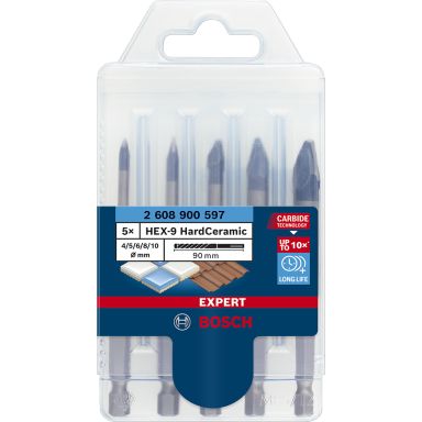 Bosch Expert HEX-9 Hardceramic Fliseboresæt 5 dele. 4-10 mm