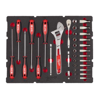 Milwaukee 4932480717 Pipenøkkel 1/4&quot, 35 deler