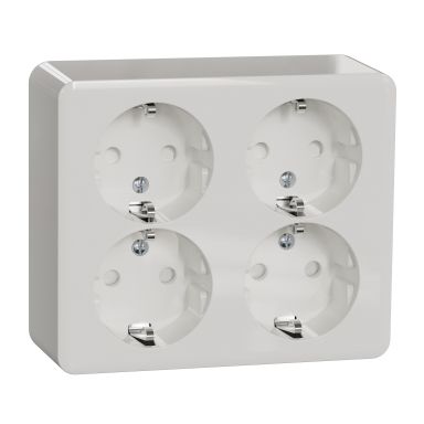 Schneider Electric Exxact Seinäpistorasia 4-osainen, pinta-asennus