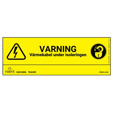 RAYCHEM 691703-000 Varselskilt gul, 120 x 55 mm