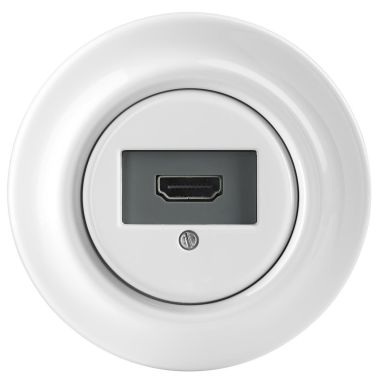 ABB Decento HDMI-liitäntärasia valkoinen, posliini