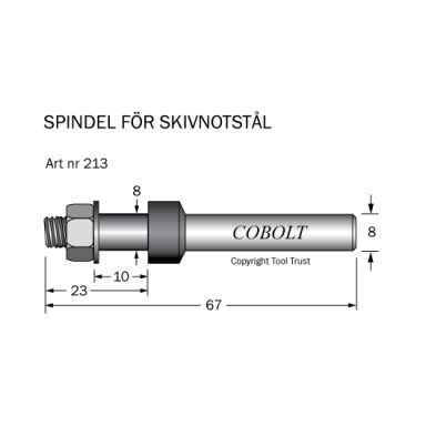Cobolt 213 Frässpindel S=8 H=10 TL=67