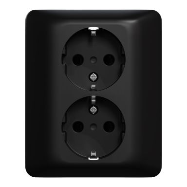 Elko EKO40008 RS Stikkontakt 2-veis, innfelt, svart