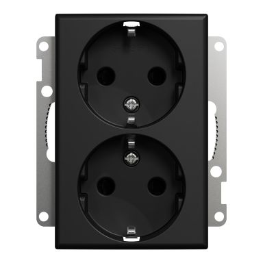 Elko EKO40010 RS Stikkontakt 2-veis, innfelt, svart