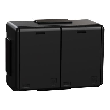 Elko EKO40028 RS Pistorasia 2-osainen, pinta-asennettava, musta