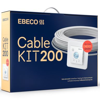 Ebeco Cable Kit 200 Gulvvarme sæt med varmekabel og termostat