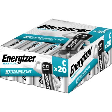Energizer Max Plus Batteri alkaliskt, C, 1,5 V, 20-pack