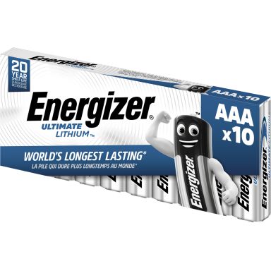 Energizer Ultimate Lithium Lithiumbatteri AAA, 1,5 V, pakke med 10
