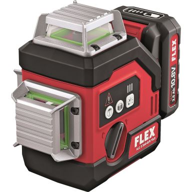 Flex ALC3x360 10.8 G/R Set Ristilinjalaser vihreä laser, sis. akun ja laturin