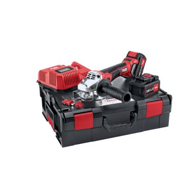 Flex LBE125 18.0-EC 5.0/SET Vinkelsliper med 2 stk. 5,0 Ah-batterier, lader