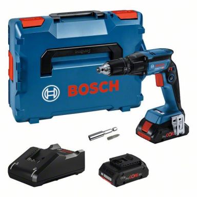 Bosch GTB 18V-45 Väliseinäruuvinväännin kantolaukun, 4,0 Ah -akkujen ja laturin kanssa