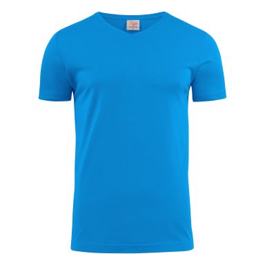Printer Heavy V-neck T-paita Merensininen