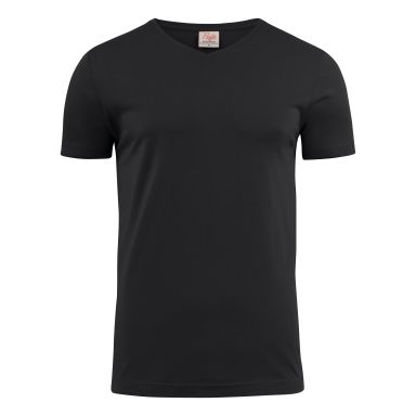 Printer Heavy V-neck T-skjorte Svart