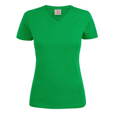 Printer Heavy V-neck Lady T-shirt Grön