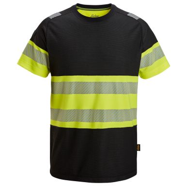 Snickers Workwear 2538 T-Shirt advarsel, sort/gul