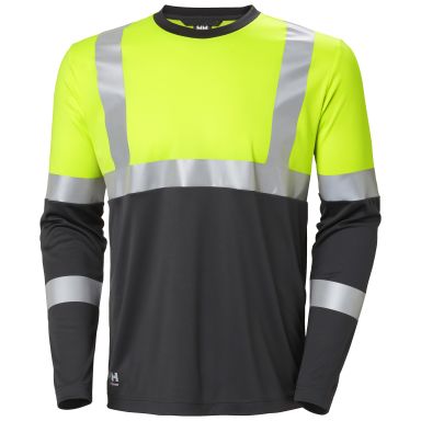 Helly Hansen Workwear Addvis 79255_369 Pitkähihainen T-paita keltainen/musta, huomioväri
