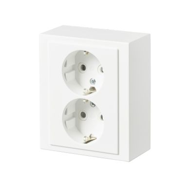 ABB 402EA-884 Stikkontakt 2-veis, hvit, jordet