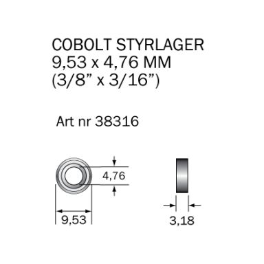 Cobolt 38316 Kullager 9,53 x 4,76 mm