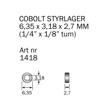 Cobolt 1418 Kulelager 6,35 x 3,18 x 2,7 mm