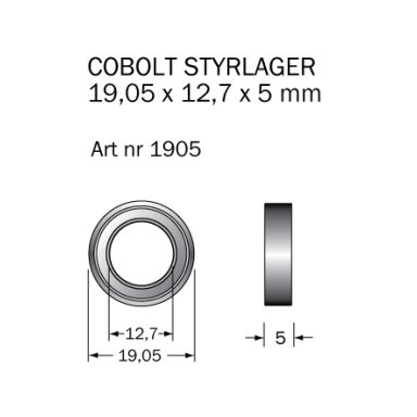 Cobolt 1905 Kulelager 19,05 x 12,7 x 5 mm