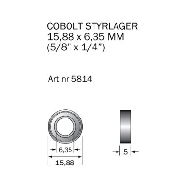 Cobolt 5814 Kulelager 15,88 x 6,35 mm
