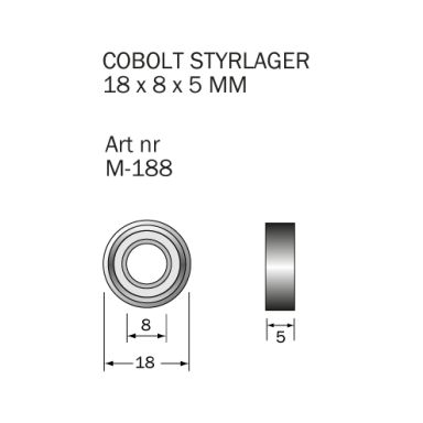 Cobolt M-188 Kullager 18 x 8 x 5 mm