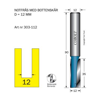 Cobolt 303-112 Notfräs D=12 L=35 TL=90 S=12