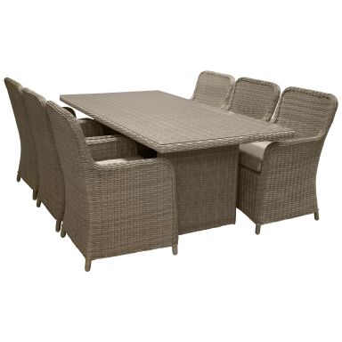 Venture Home Wembley 5290-067 Matgrupp bord, stolar, beige/natur