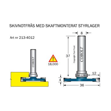 Cobolt 213-4012 Skivnotfräs L=4 F=12 D=36 TL=46 S=8